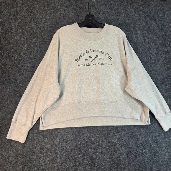 Abercrombie & Fitch Sports & Leisure Club Santa Monica Sweatshirt Grey XL - Picture 9 of 15